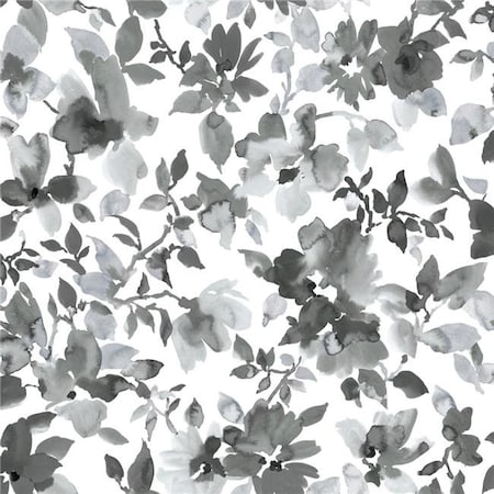 Roommates RoomMates RMK11236WP Black Watercolor Floral Peel & Stick Wallpaper RMK11236WP